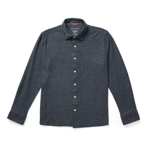 MULTI DOT GEO BRUSHED LS SHIRT-Shirts & Tops-STONE ROSE-Coriander