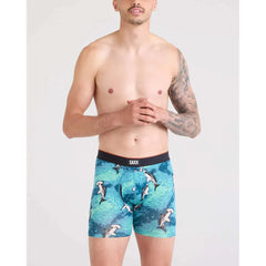 MULTI-SPORT MESH BOXER BRIEF | HAMMERHEAD CAMO-AQUA-Intimates-SAXX-Coriander
