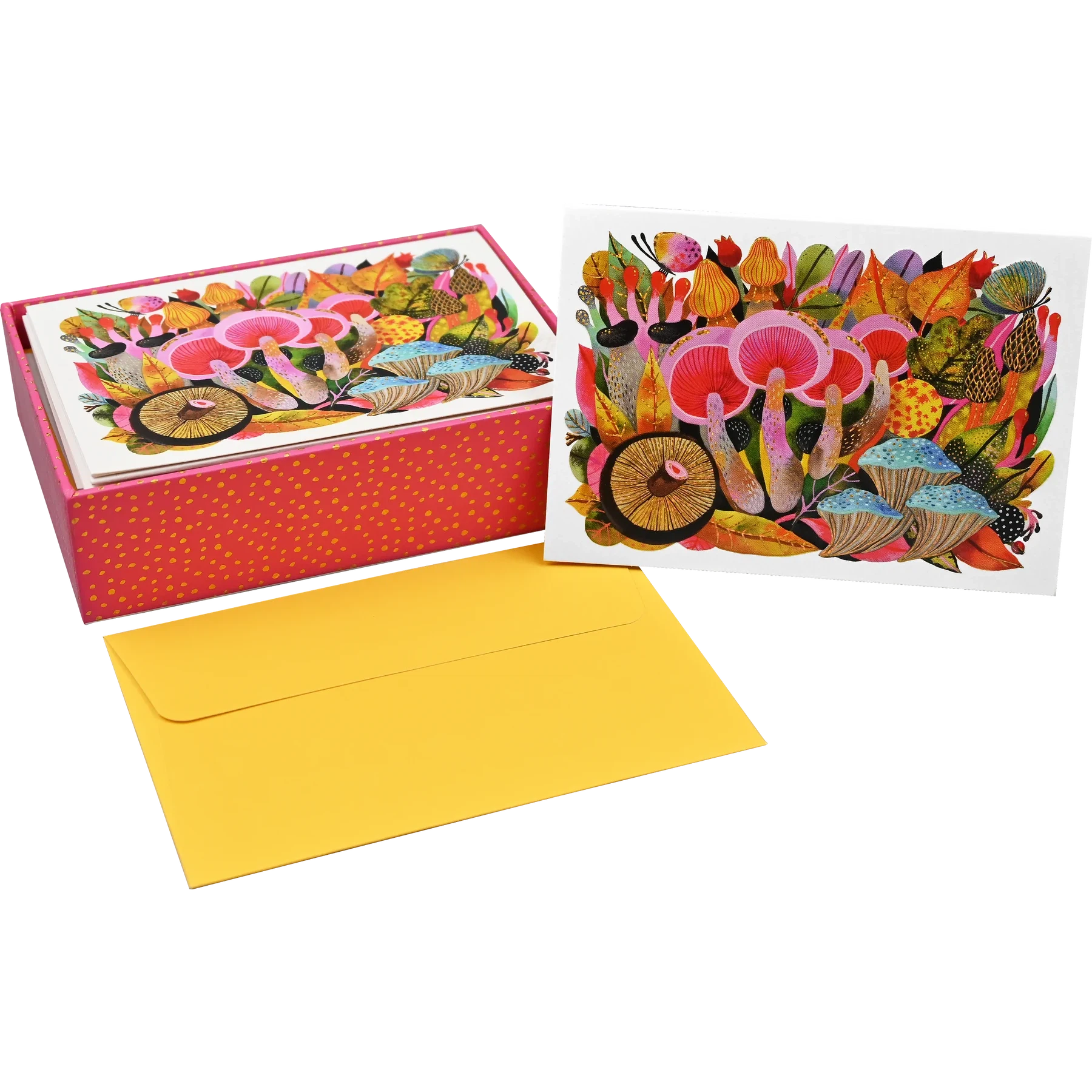 MUSHROOM MEDLEY NOTE CARD SET-Books & Stationery-PETER PAUPER PRESS-Coriander