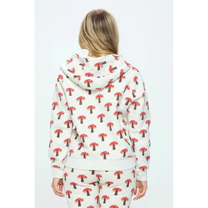 MUSHROOM ZIP HOODIE-Jackets & Sweaters-SM WARDROBE-Coriander