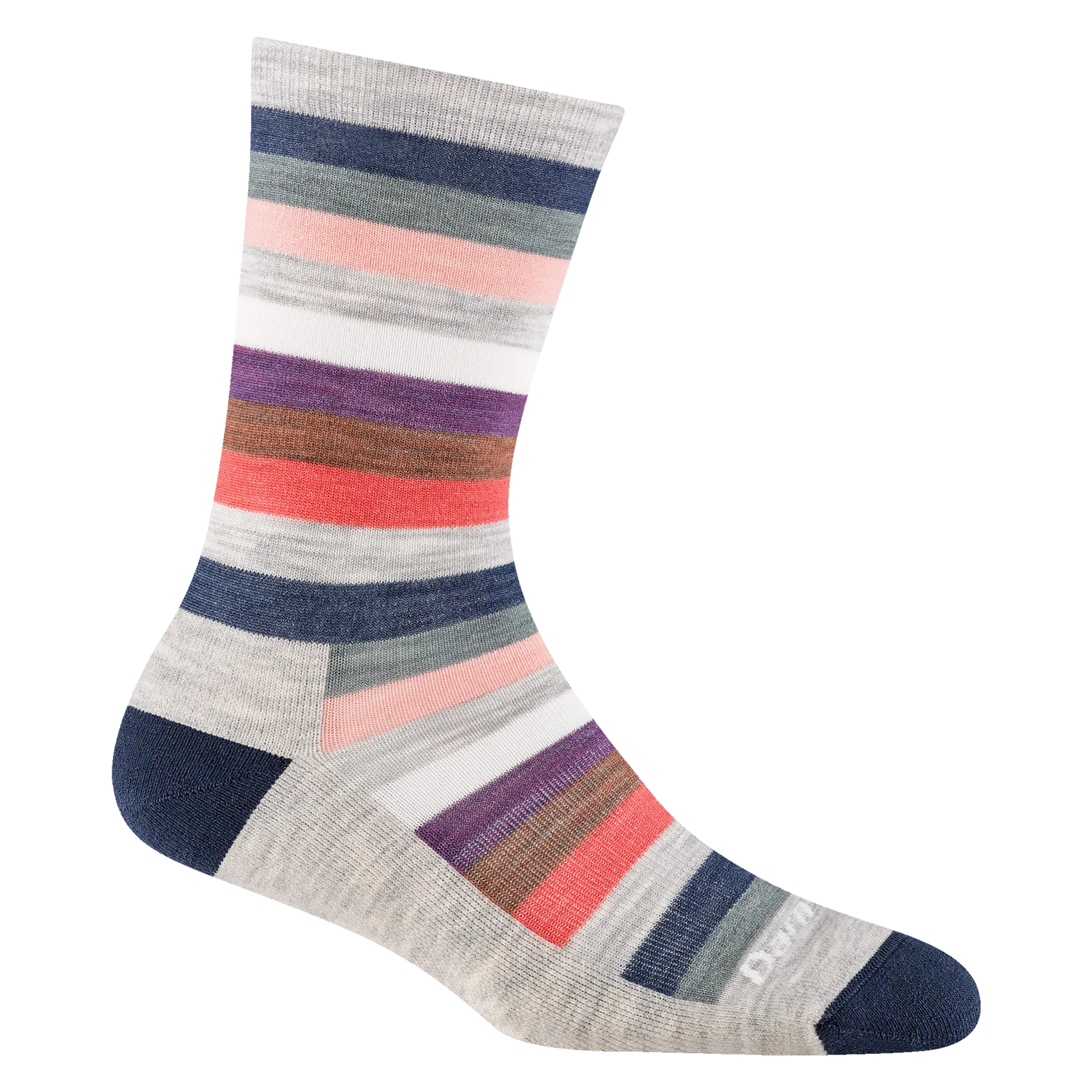 MYSTIC STRIPE CREW WOMEN'S SOCKS-Socks & Footwear-DARN TOUGH-MEDIUM-ASH-Coriander