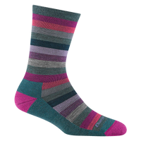 MYSTIC STRIPE CREW WOMEN'S SOCKS-Socks & Footwear-DARN TOUGH-MEDIUM-SPRUCE-Coriander
