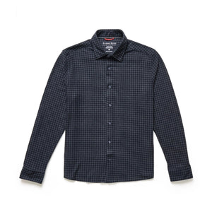 NAVY HOUNDSTOOTH FLEECE SHIRT-Shirt-STONE ROSE-Coriander