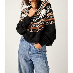 NELLIE SWEATER-Jackets & Sweaters-FREE PEOPLE-XSMALL-ATHRACITE COMBO-Coriander