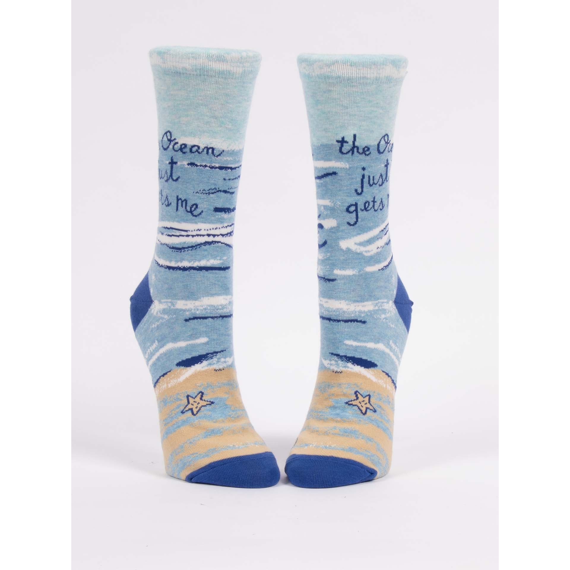 OCEAN GETS ME CREW SOCKS-Socks-BLUE Q-Coriander