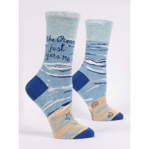 OCEAN GETS ME CREW SOCKS-Socks-BLUE Q-Coriander