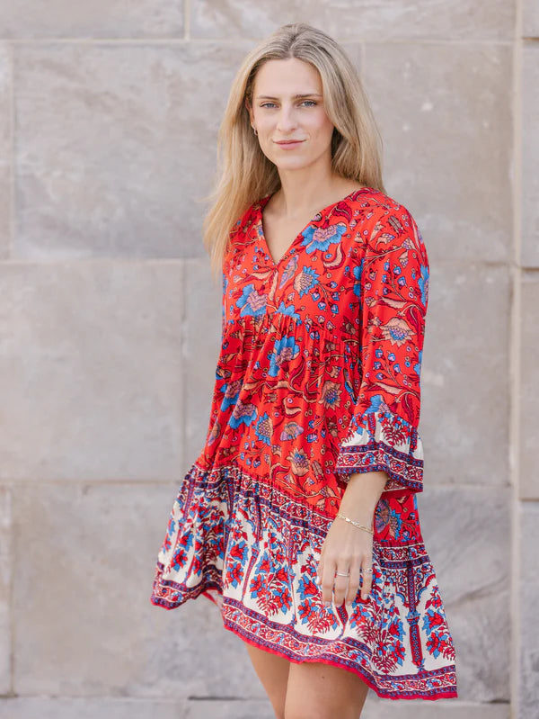 ODELISE DRESS | SUZANI PRINT-Dress-SHANNON PASSERO-XSMALL-RED FLORAL-Coriander