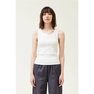 OFF SET RIB TANK-Shirts & Tops-GRADE AND GATHER-SMALL-OFF WHITE-Coriander