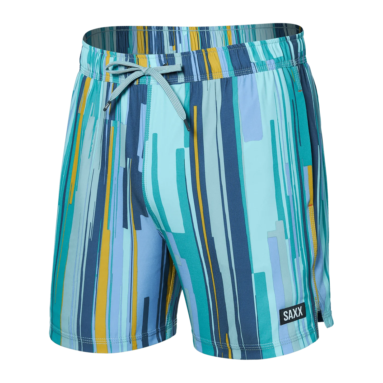 OH BUOY 2N1 5" SOFT STRIPE - AQUA SPLASH-Pant-SAXX-SMALL-SF STRIPE AQUA SPLSH-Coriander