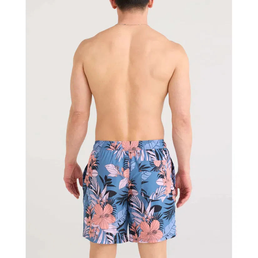 OH BUOY 2N1 SHORTS 7" | HIBISCUS JUNGLE-BLUE-Pants-SAXX-Coriander