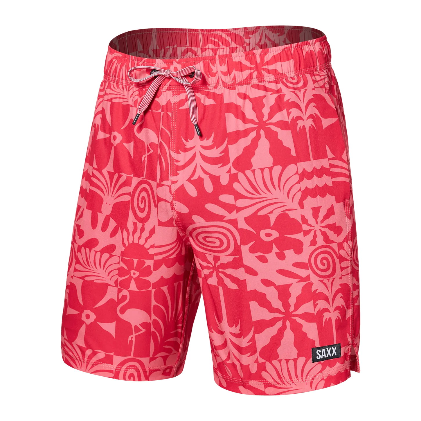 OH BUOY 2N1 VOLLEY 7" EAST COAST | HIBISCUS-Pants-SAXX-SMALL-EAST COAST HIBISCUS-Coriander