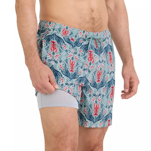 OH BUOY 2N1 VOLLEY 7" SHORTS | LOBSTER FLOURISH-MINT-Pant-SAXX-Coriander