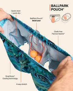 OH BUOY 2N1 VOLLEY BRIEF LINER | HIBISCUS JUNGLE-BLUE-Pant-SAXX-Coriander