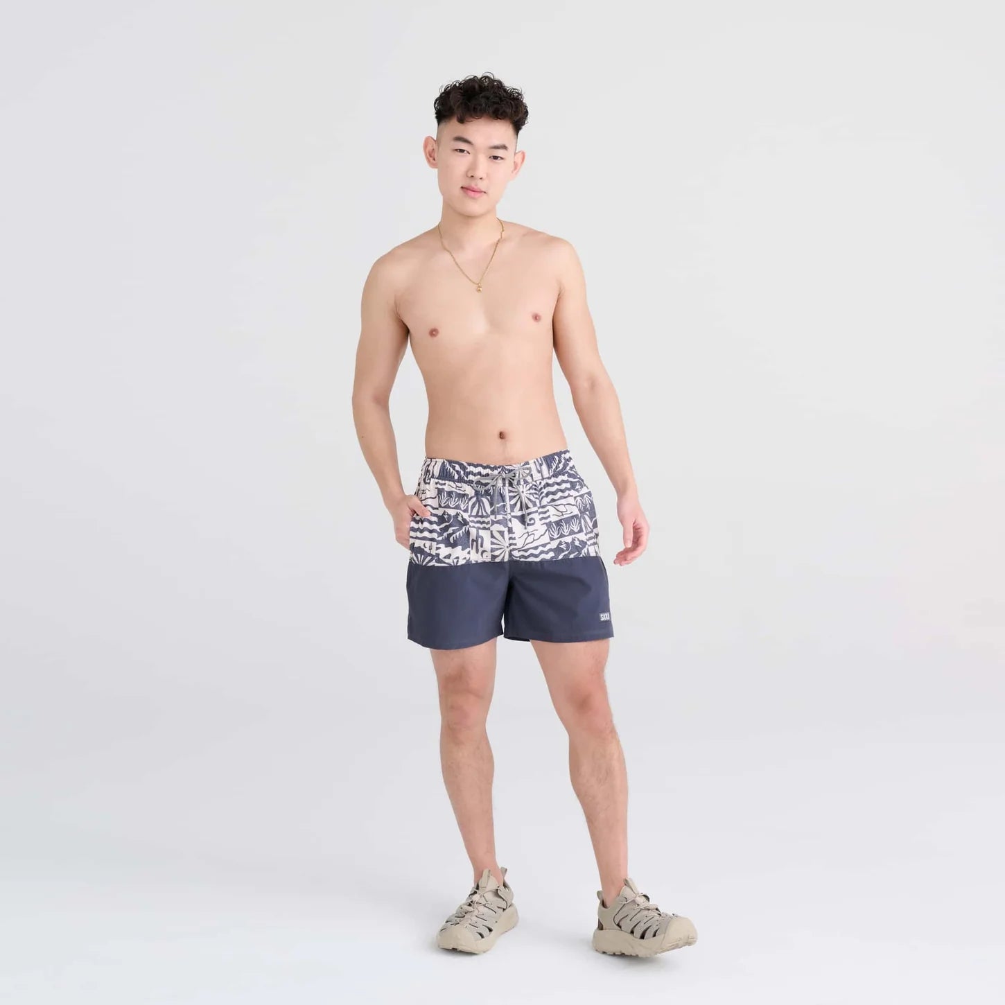 OH BUOY 2N1 VOLLEY SHORTS 5" | WEST COAST/INDIA INK-Pant-SAXX-Coriander