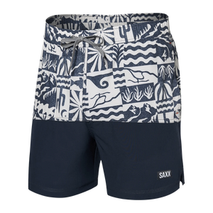 OH BUOY 2N1 VOLLEY SHORTS 5" | WEST COAST/INDIA INK-Pant-SAXX-MEDIUM-WESTCOAST-INDIA INK-Coriander