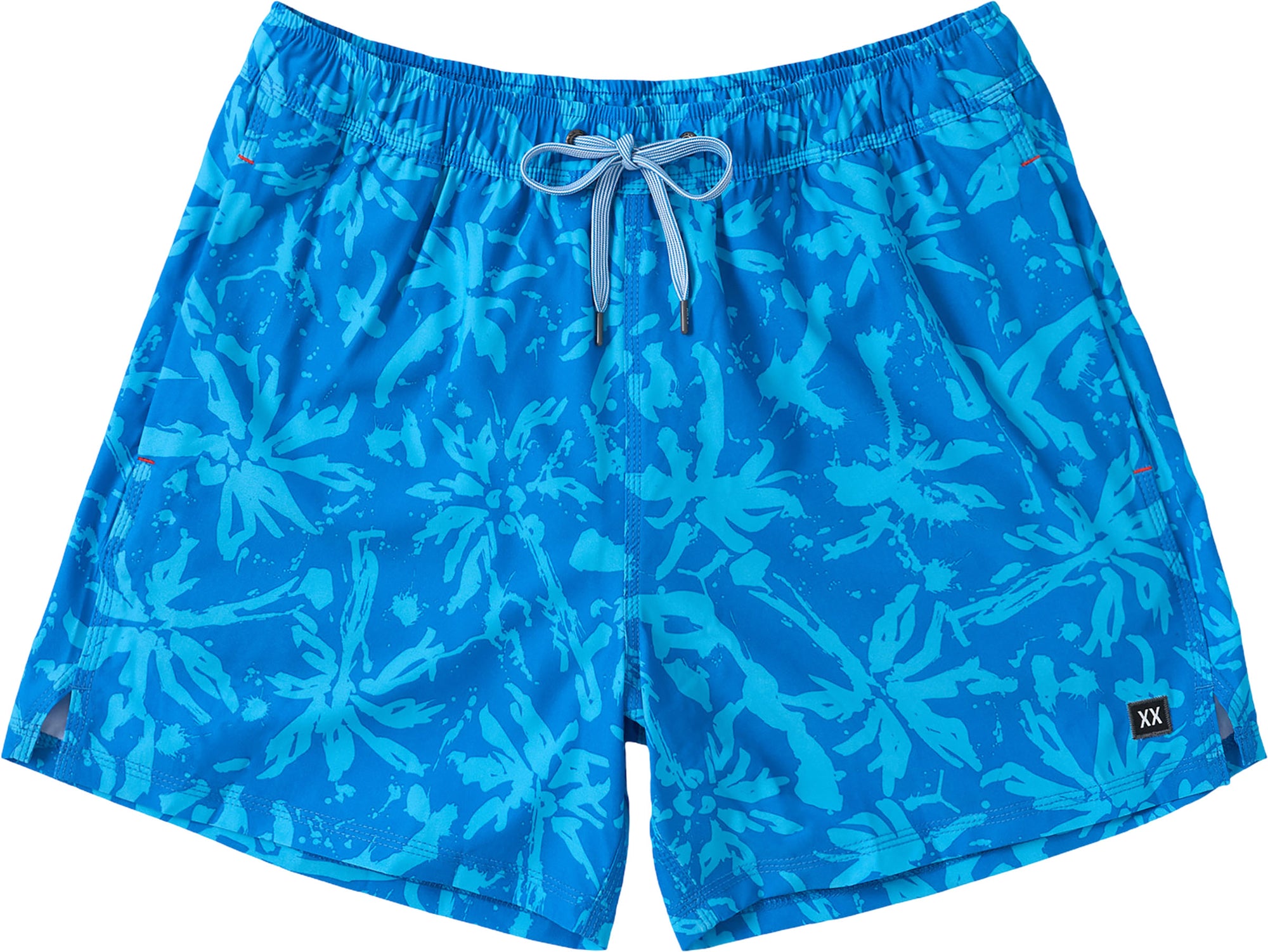 OH BUOY VOLLEY SHORTS 5" | SPLASH PALMS: BOLD BLUE-Pant-SAXX-Coriander