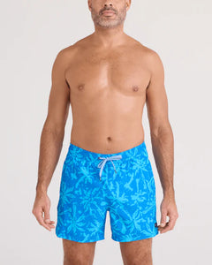 OH BUOY VOLLEY SHORTS 5" | SPLASH PALMS: BOLD BLUE-Pant-SAXX-SMALL-SPLASH PALMS-BLD BLU-Coriander
