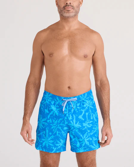 OH BUOY VOLLEY SHORTS 5" | SPLASH PALMS: BOLD BLUE-Pant-SAXX-SMALL-SPLASH PALMS-BLD BLU-Coriander