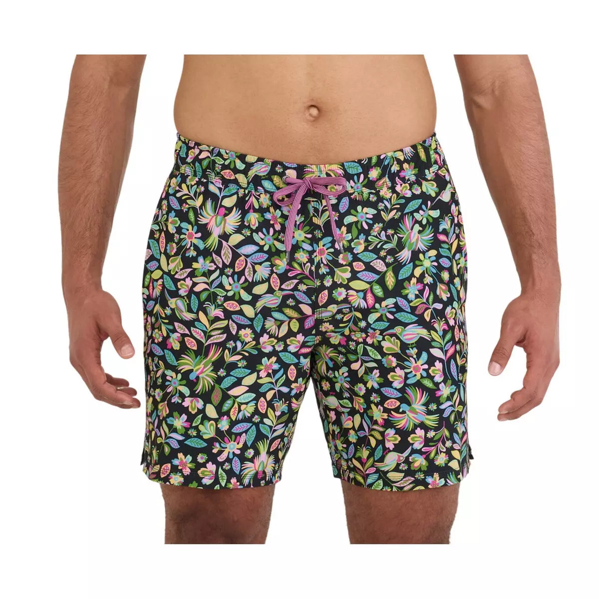 OH BUOY VOLLEY SHORTS 7" | AMATE GARDEN: BLACK-Pant-SAXX-SMALL-AMATE GARDEN-BLACK-Coriander