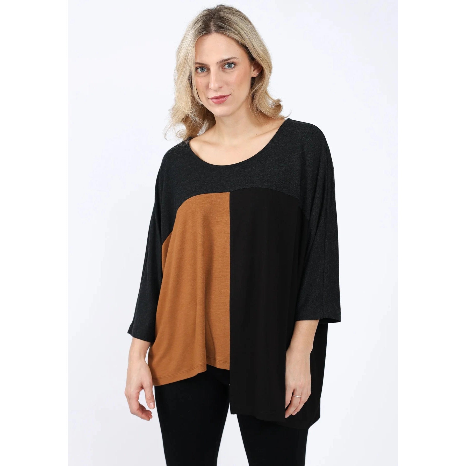 OLENNA PULLOVER - CAMEL & BLACK-Tops-SHANNON PASSERO-SMALL-MED-CAMEL-Coriander