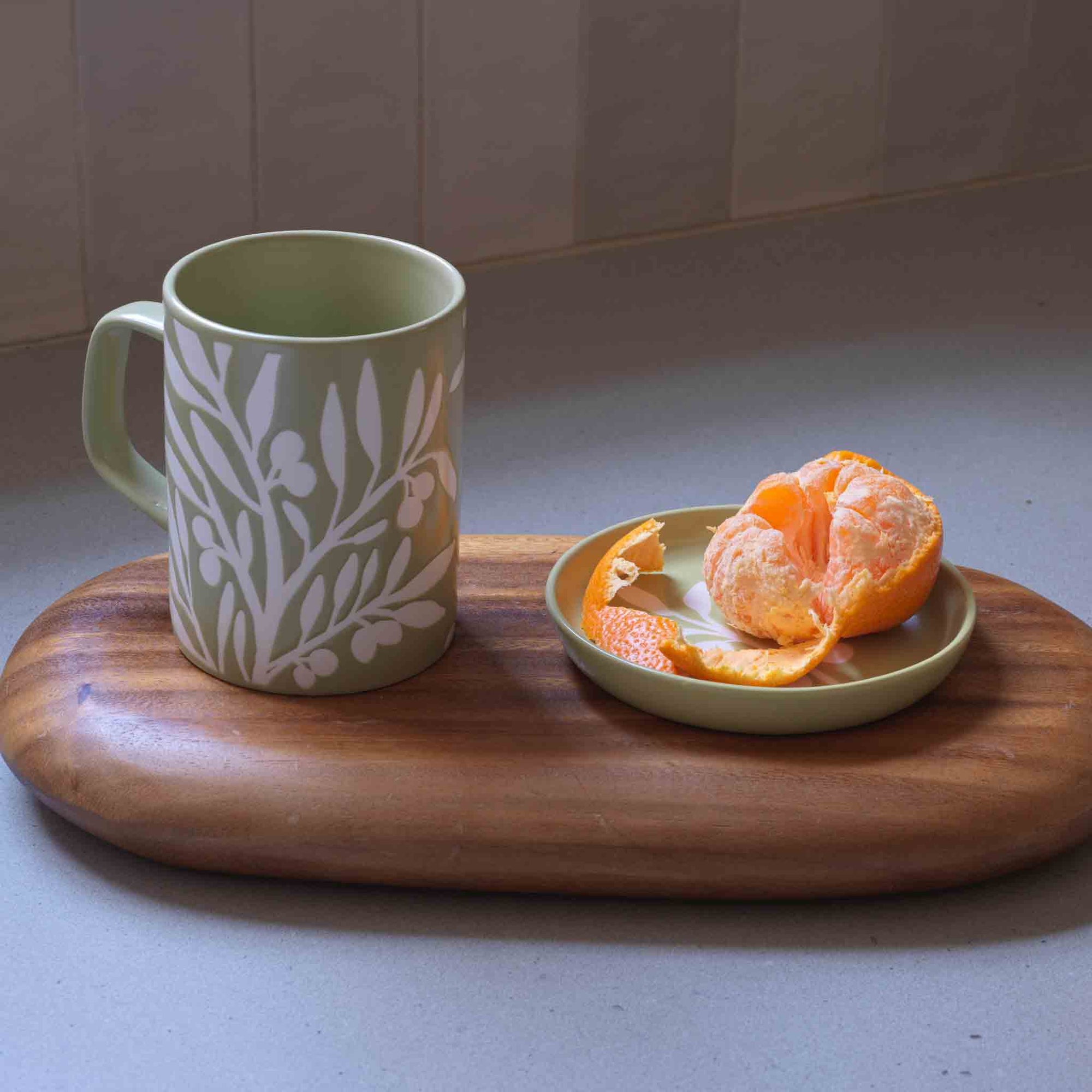 OLIVE BRANCH EMBOSSED MUG-Mug-LIVING GOODS BY ORE-Coriander