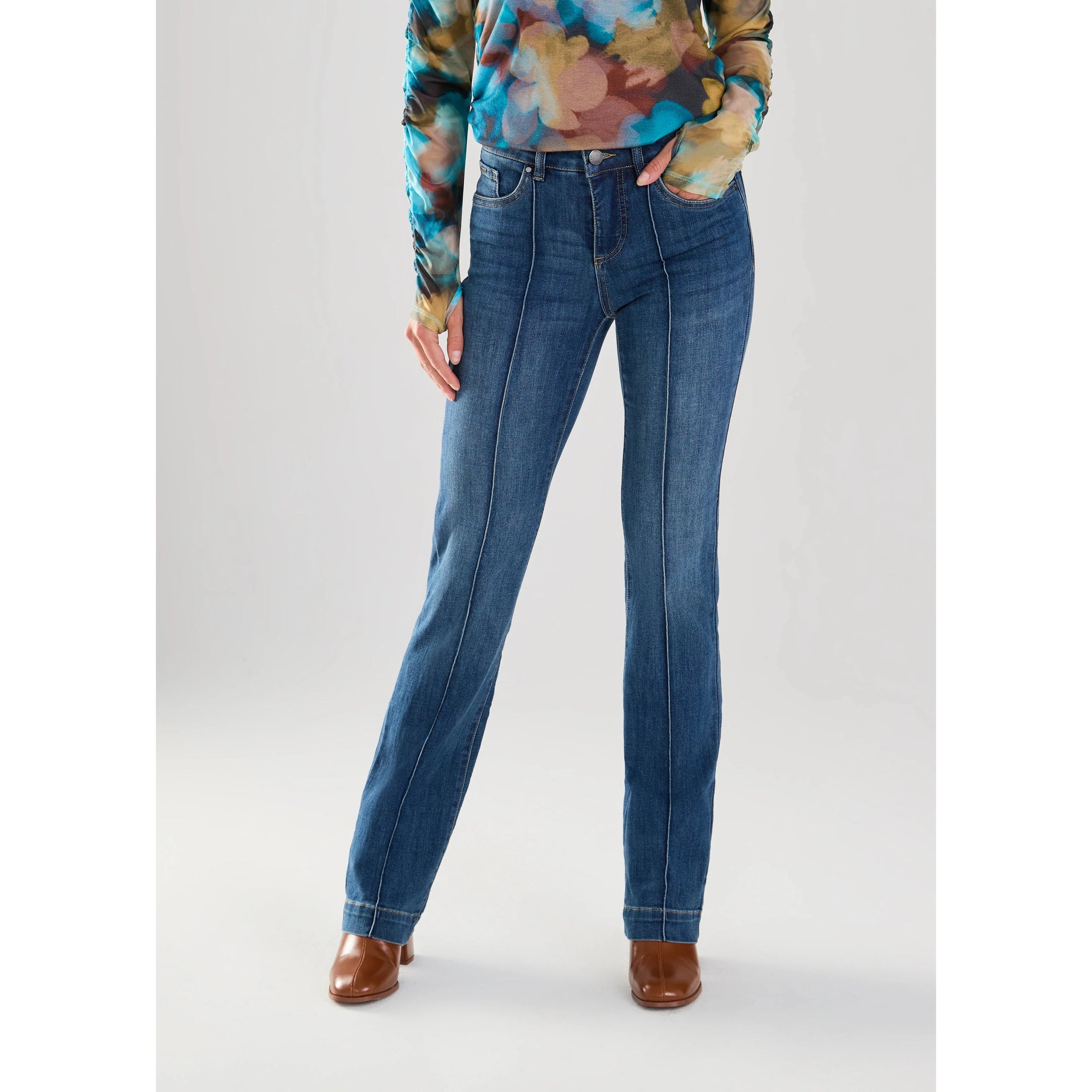 OLIVIA PINTUCK BOOTLEG-Denim-FRENCH DRESSING JEANS-Coriander