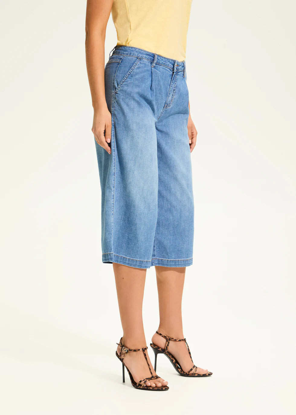 OLIVIA WIDE CAPRI-Denim-FRENCH DRESSING JEANS-Coriander