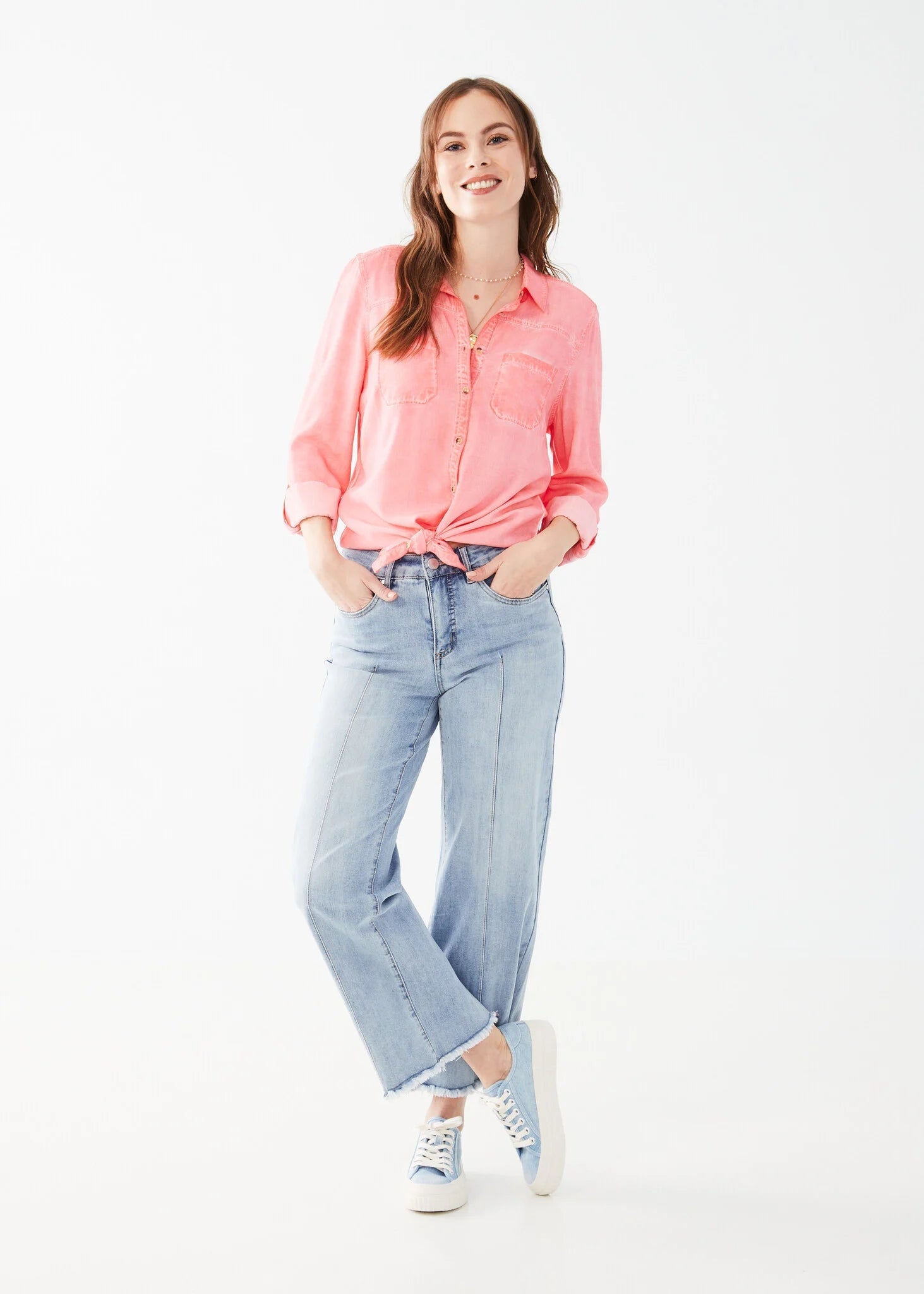 OLIVIA WIDE LEG ANKLE PANT-Denim-FRENCH DRESSING JEANS-Coriander