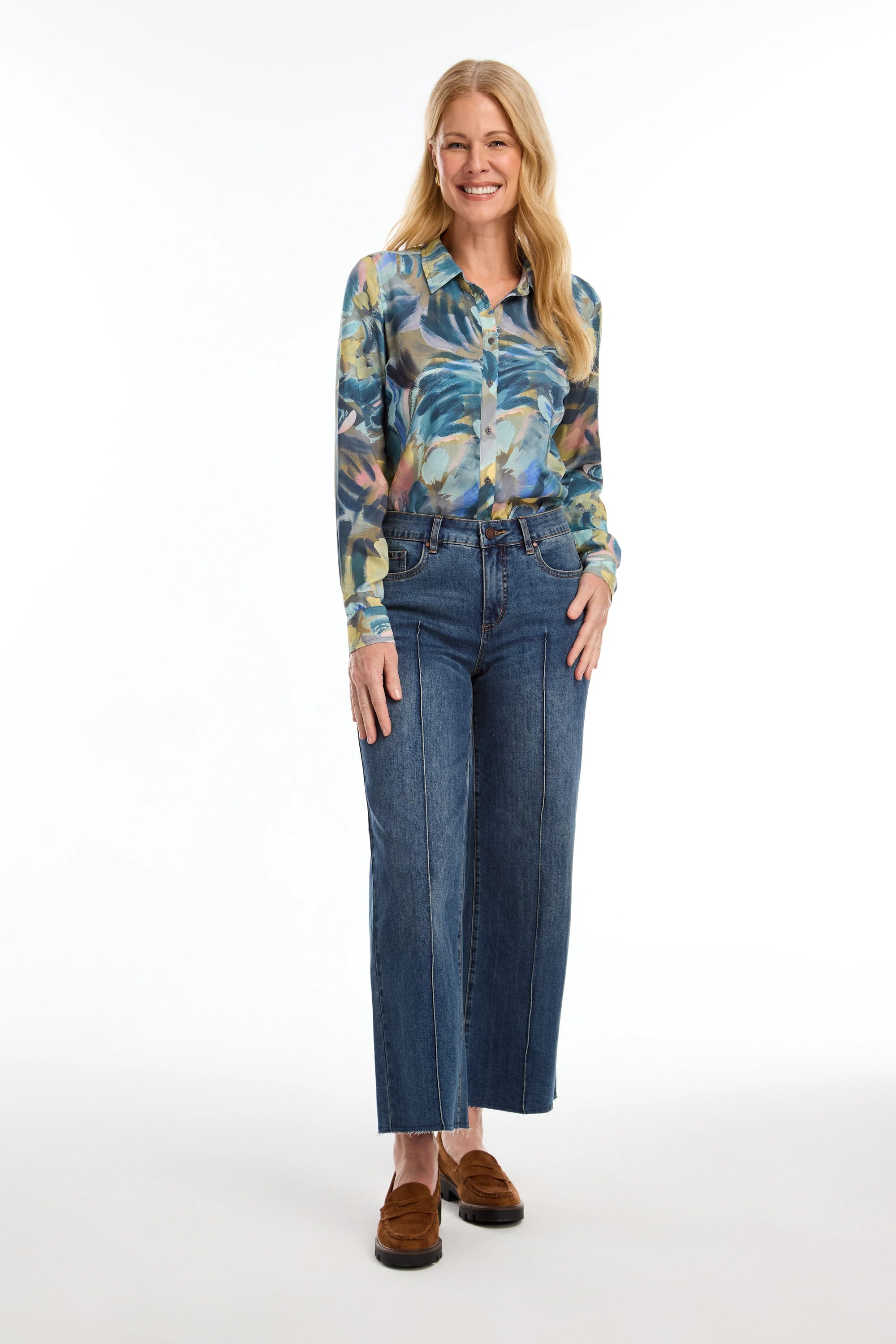 OLIVIA WIDE LEG ANKLE PANT-Denim-FRENCH DRESSING JEANS-Coriander