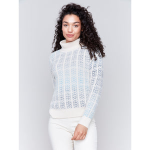 OMBRE JACQUARD TURTLENECK-Jackets & Sweaters-CHARLIE B-SMALL-FROST-Coriander