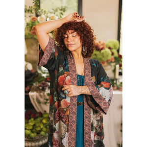 OPERA DUSTER KIMONO | FLIGHT OF FANCY HUMMINGBIRD-Kimono-MARKET OF STARS-Coriander