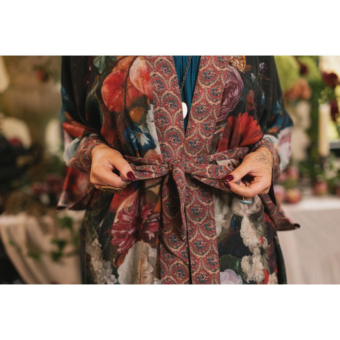 OPERA DUSTER KIMONO | FLIGHT OF FANCY HUMMINGBIRD-Kimono-MARKET OF STARS-Coriander