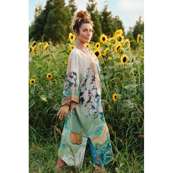 OPERA DUSTER KIMONO | I PAINT MY DREAM VAN GOGH-Scarves & Wraps-MARKET OF STARS-Coriander