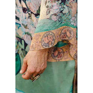 OPERA DUSTER KIMONO | I PAINT MY DREAM VAN GOGH-Scarves & Wraps-MARKET OF STARS-Coriander