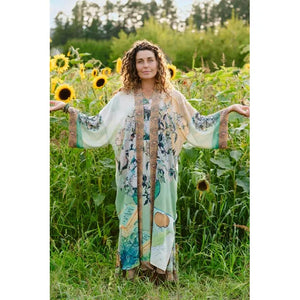 OPERA DUSTER KIMONO | I PAINT MY DREAM VAN GOGH-Scarves & Wraps-MARKET OF STARS-Coriander