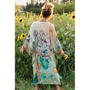 OPERA DUSTER KIMONO | I PAINT MY DREAM VAN GOGH-Scarves & Wraps-MARKET OF STARS-Coriander