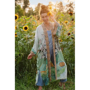 OPERA DUSTER KIMONO | I PAINT MY DREAM VAN GOGH-Scarves & Wraps-MARKET OF STARS-Coriander