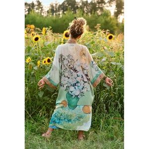OPERA DUSTER KIMONO | I PAINT MY DREAM VAN GOGH-Scarves & Wraps-MARKET OF STARS-Coriander