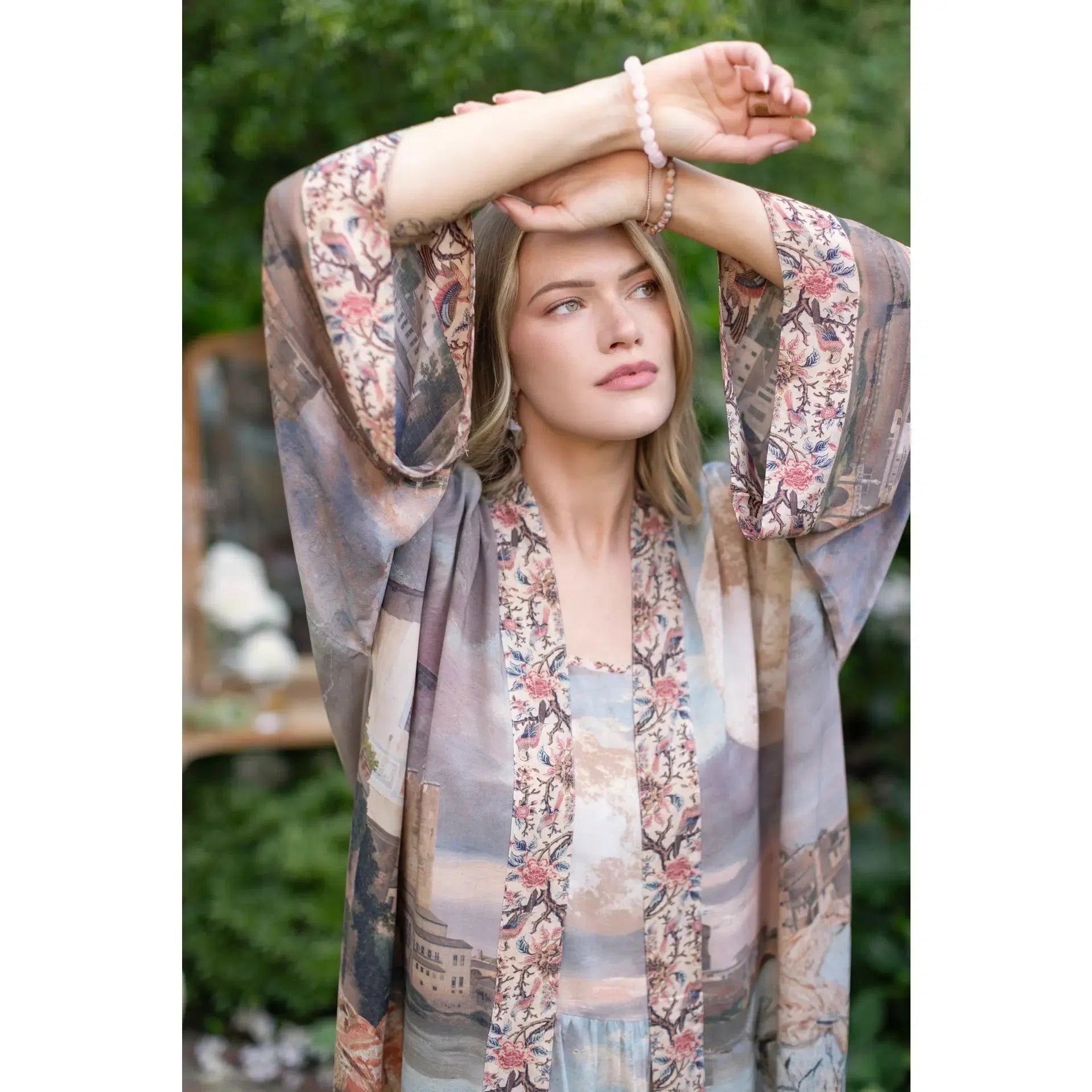 OPERA DUSTER KIMONO | IMAGINARIUM-Scarves & Wraps-MARKET OF STARS-Coriander