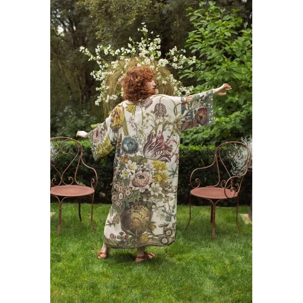 OPERA DUSTER KIMONO | LOVE GROWS WILD WITH BEES-Scarves & Wraps-MARKET OF STARS-Coriander