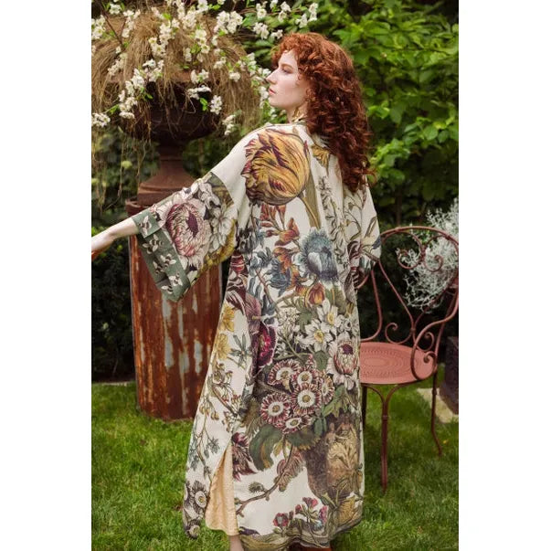 OPERA DUSTER KIMONO | LOVE GROWS WILD WITH BEES-Scarves & Wraps-MARKET OF STARS-Coriander