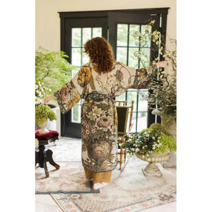 OPERA DUSTER KIMONO | LOVE GROWS WILD WITH BEES-Scarves & Wraps-MARKET OF STARS-Coriander