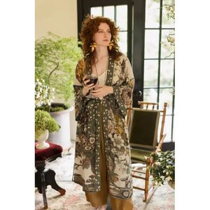 OPERA DUSTER KIMONO | LOVE GROWS WILD WITH BEES-Scarves & Wraps-MARKET OF STARS-Coriander