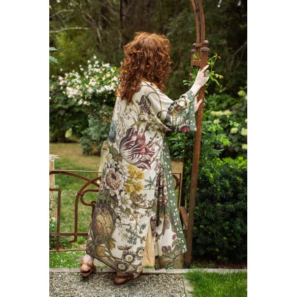 OPERA DUSTER KIMONO | LOVE GROWS WILD WITH BEES-Scarves & Wraps-MARKET OF STARS-Coriander