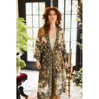 OPERA DUSTER KIMONO | LOVE GROWS WILD WITH BEES-Scarves & Wraps-MARKET OF STARS-Coriander