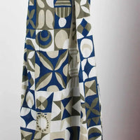 ORGANIC COTTON SCARF | BERGEN MARINE NAVY-Scarves & Wraps-LES BELLES VAGABONDES-Coriander