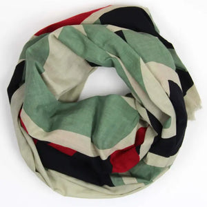 ORGANIC COTTON SCARF | COSMOPOLIS BORDEAUX-Scarves & Wraps-LES BELLES VAGABONDES-Coriander
