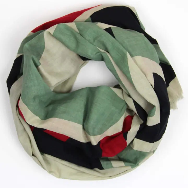 ORGANIC COTTON SCARF | COSMOPOLIS BORDEAUX-Scarves & Wraps-LES BELLES VAGABONDES-Coriander