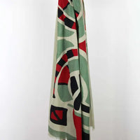 ORGANIC COTTON SCARF | COSMOPOLIS BORDEAUX-Scarves & Wraps-LES BELLES VAGABONDES-Coriander