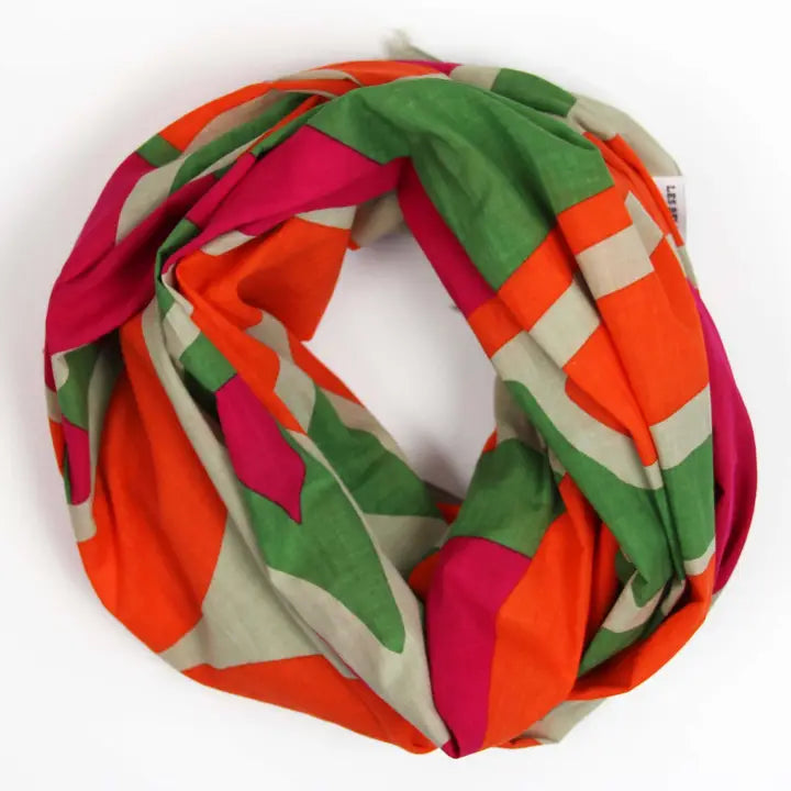 ORGANIC COTTON SCARF | COSMOPOLIS ORANGE-Scarves & Wraps-LES BELLES VAGABONDES-Coriander